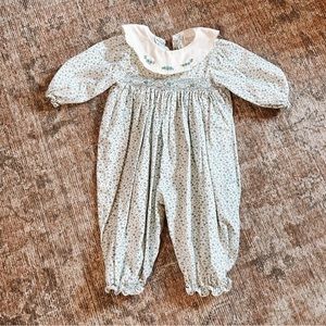 Beautiful Smocked Vintage Floral Romper